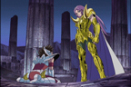 Seiya à genoux devant Mû