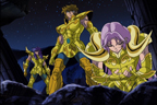 Mû, Aiolia et Milo, après l'Athéna Exclamation