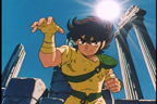 Seiya en position d'attaque