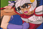 Seiya subissant les coups de Shaina