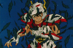 Seiya, le corps couvert de plumes